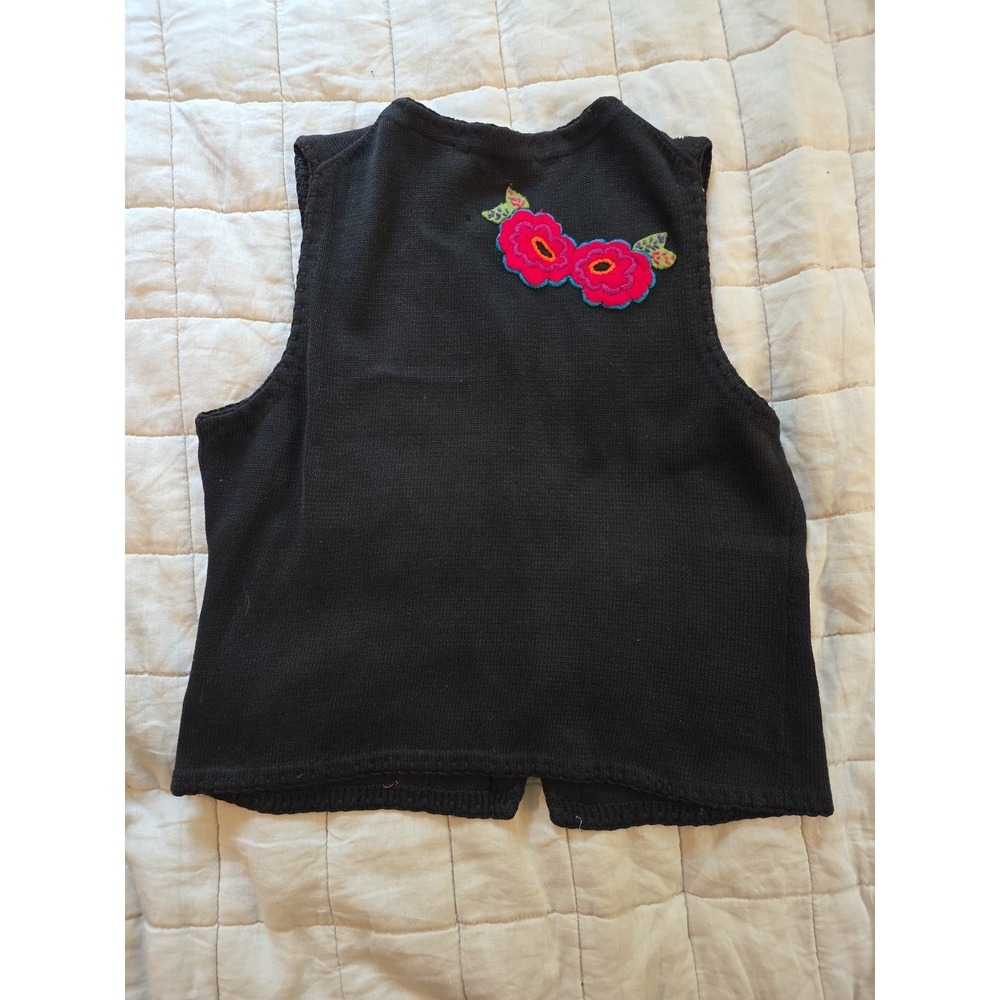 GORGEOUS 90s Vintage Michael Simon Halloween Vest Embroidered Spooky Knit Medium - Picture 2 of 9